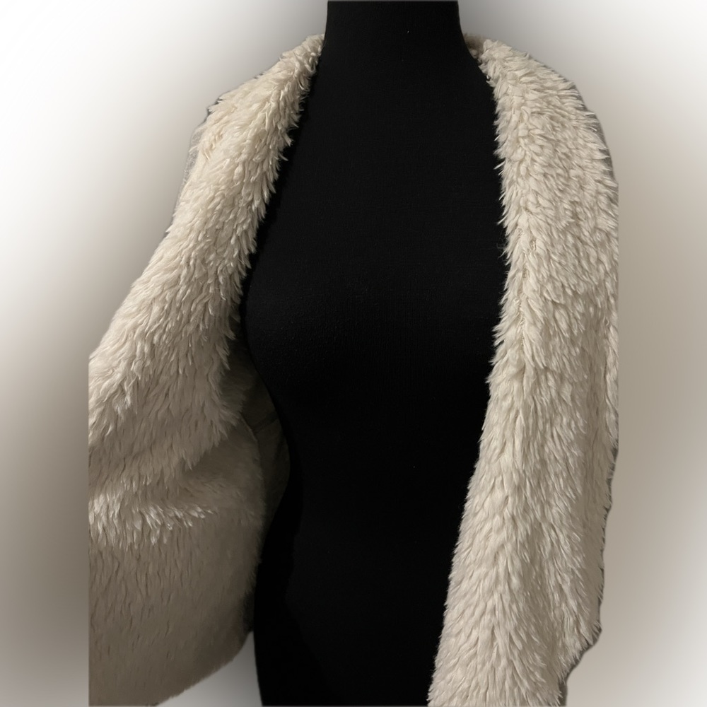JACK BY BB DAKOTA WOMEN’S FAUX FUR LINED OPEN SWEATSHIRT SZ M